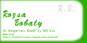 rozsa bobaly business card